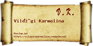 Világi Karmelina névjegykártya
